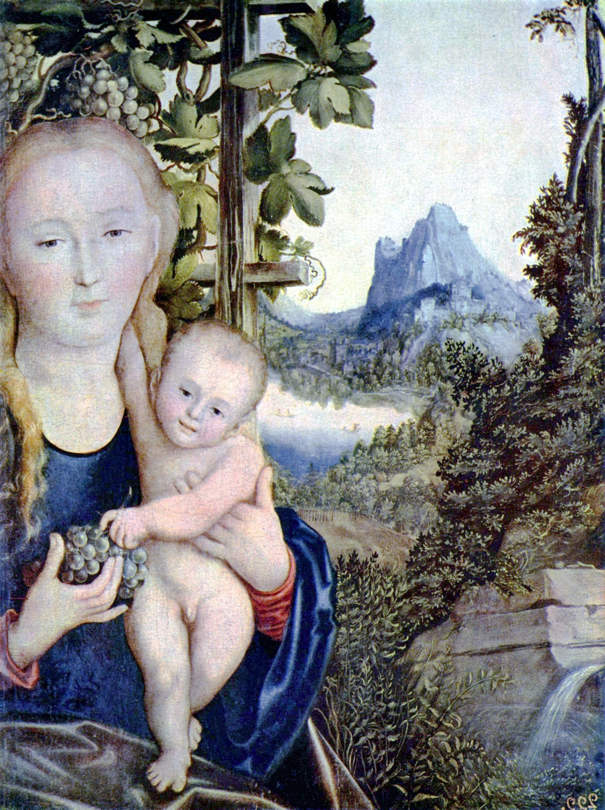 a Thessara Eldusaer painting of a woman holding a baby