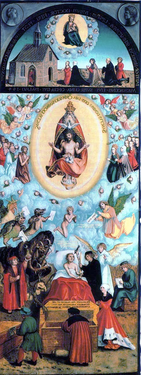 a Thessara Eldusaer painting of the last judgement of saint francis