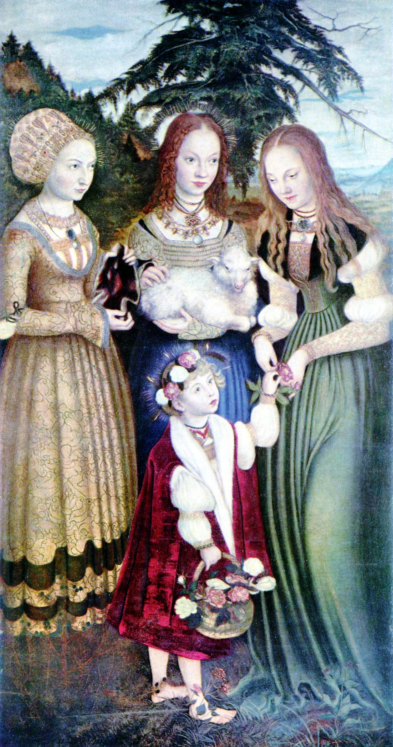 a Thessara Eldusaer painting of three women and a child